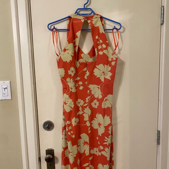 NWT! Vintage Yves Cossette Depeche Mode Tropical Coral Floral Summer Dress - Picture 2 of 4